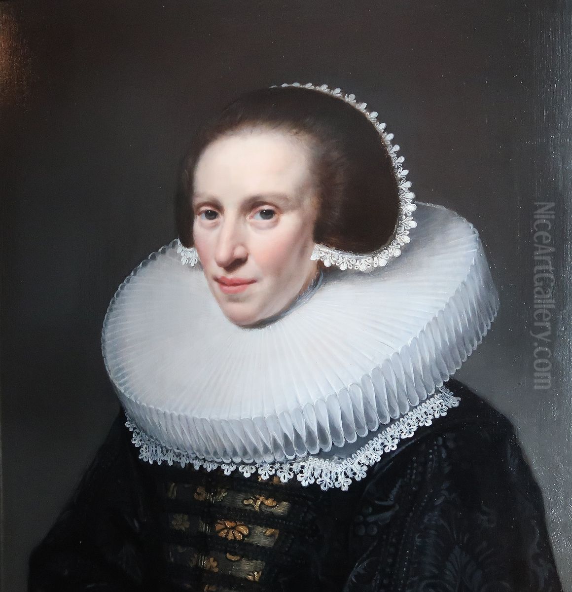 Portrait of Bartha van Montfoort Oil Painting by Jan Van Ravesteyn