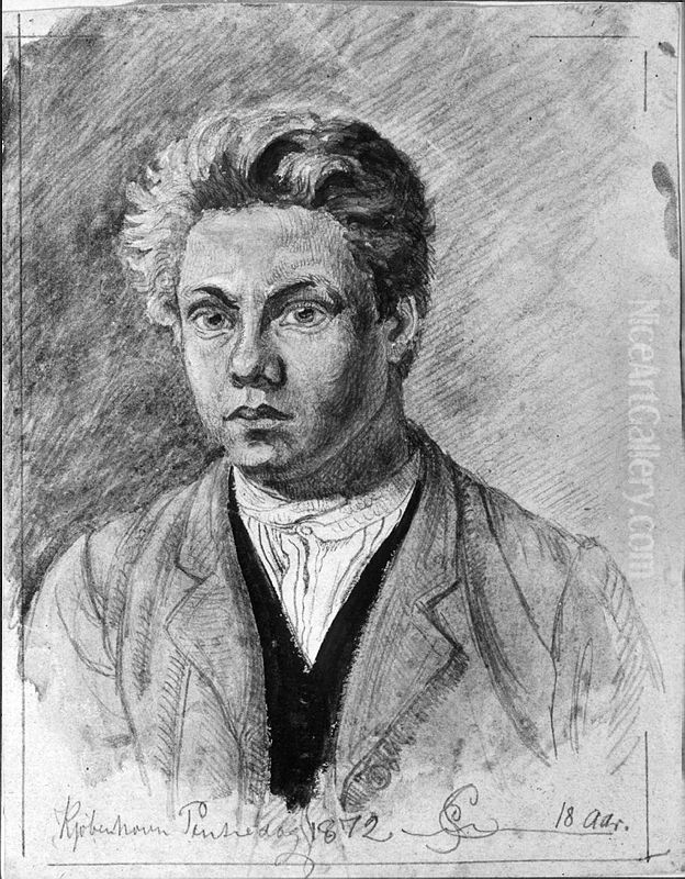 Self-portrait Oil Painting by Christian Skredsvig