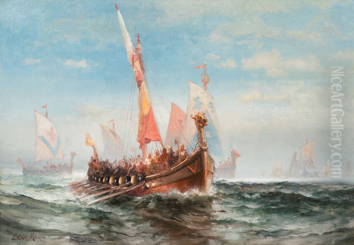 Viking Armada Oil Painting by Edward Moran