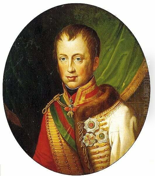 Portrait of Emperor Ferdinand I of Austria, King Ferdinand V of Hungary (1793-1875) Oil Painting by Unidentified painter