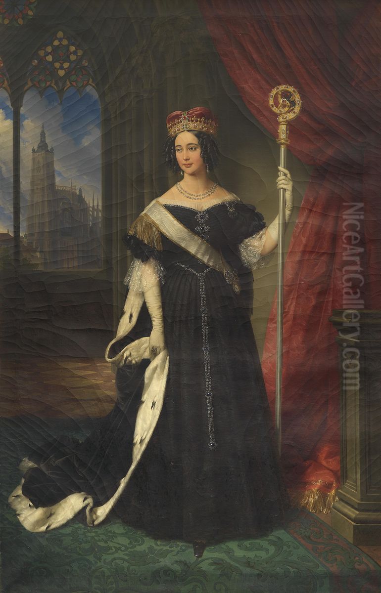 Portrait ofMaria Theresa of Austria, Queen of the Two Sicilies(1816-1867), Queen of the Two Sicilies Oil Painting by Johann Ender