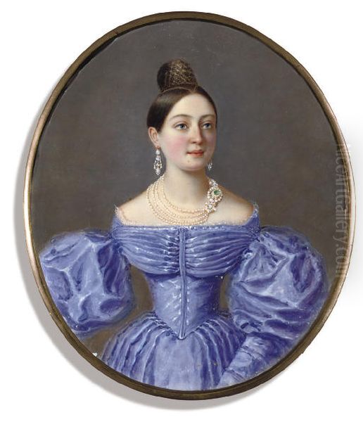 Portrait of Alexandra Andreyevna Olenina Oil Painting by unknown