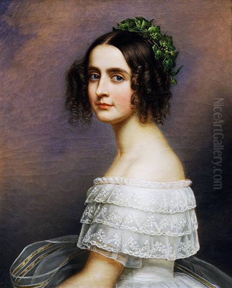 Portrait ofAlexandra Amalie von Bayern(1826-1875) Oil Painting by Joseph Karl Stieler