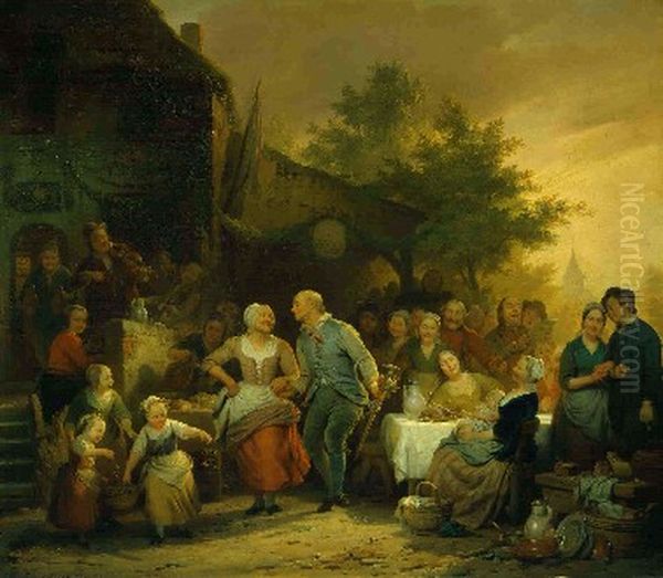 The 50th Wedding Anniversary Oil Painting by Ferdinand de Braekeleer