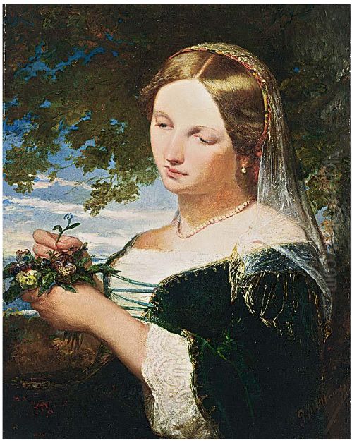 Pious maiden Oil Painting by Johan Bernhard Wittkamp