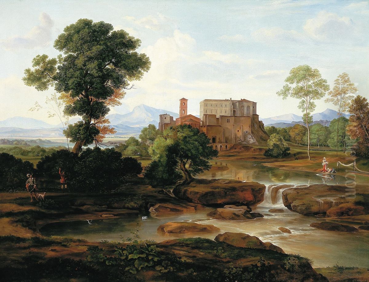 Ideal Italian landscape. Oil Painting by Ferdinand Olivier