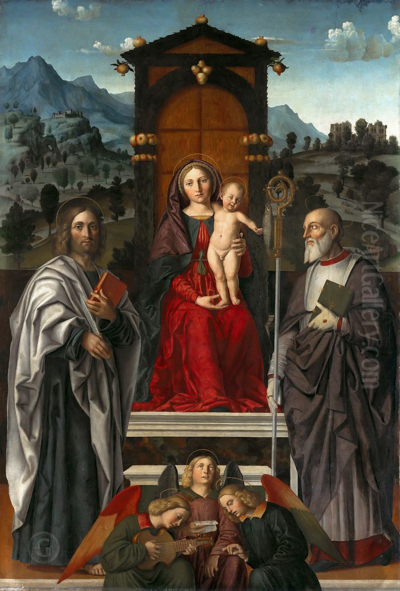 Vergine tra i santissimi Bartolomeo e Zeno Oil Painting by Girolamo dai Libri