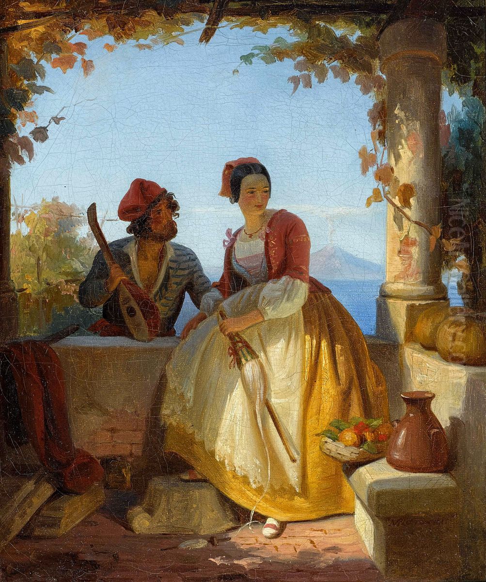 Kochankowie z Sorrento Oil Painting by Maksymilian Antoni Piotrowski