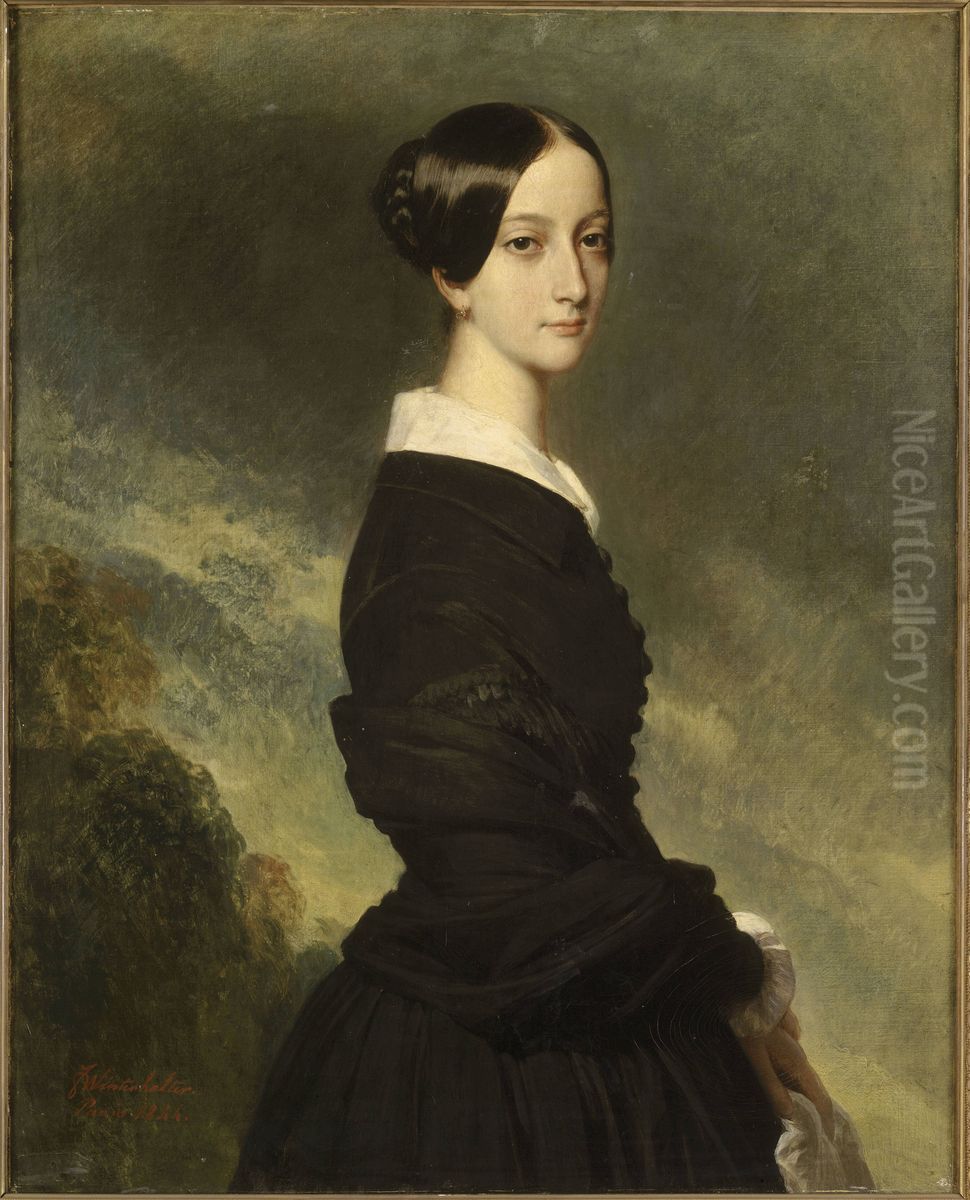 Portrait ofFrancisca of Brazil, Princess of Joinville(1824-1898) Oil Painting by Franz Xavier Winterhalter