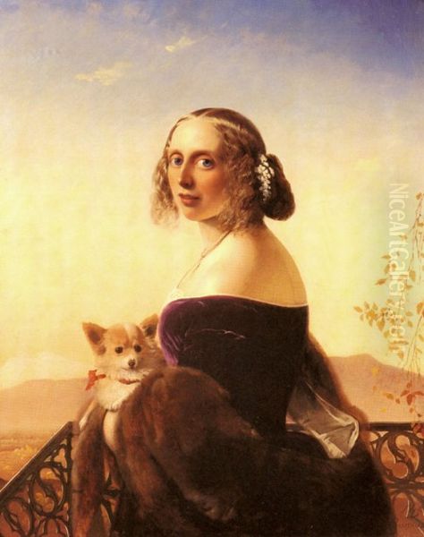 Lady Barrett of Belhus Oil Painting by Carl Timoleon von Neff