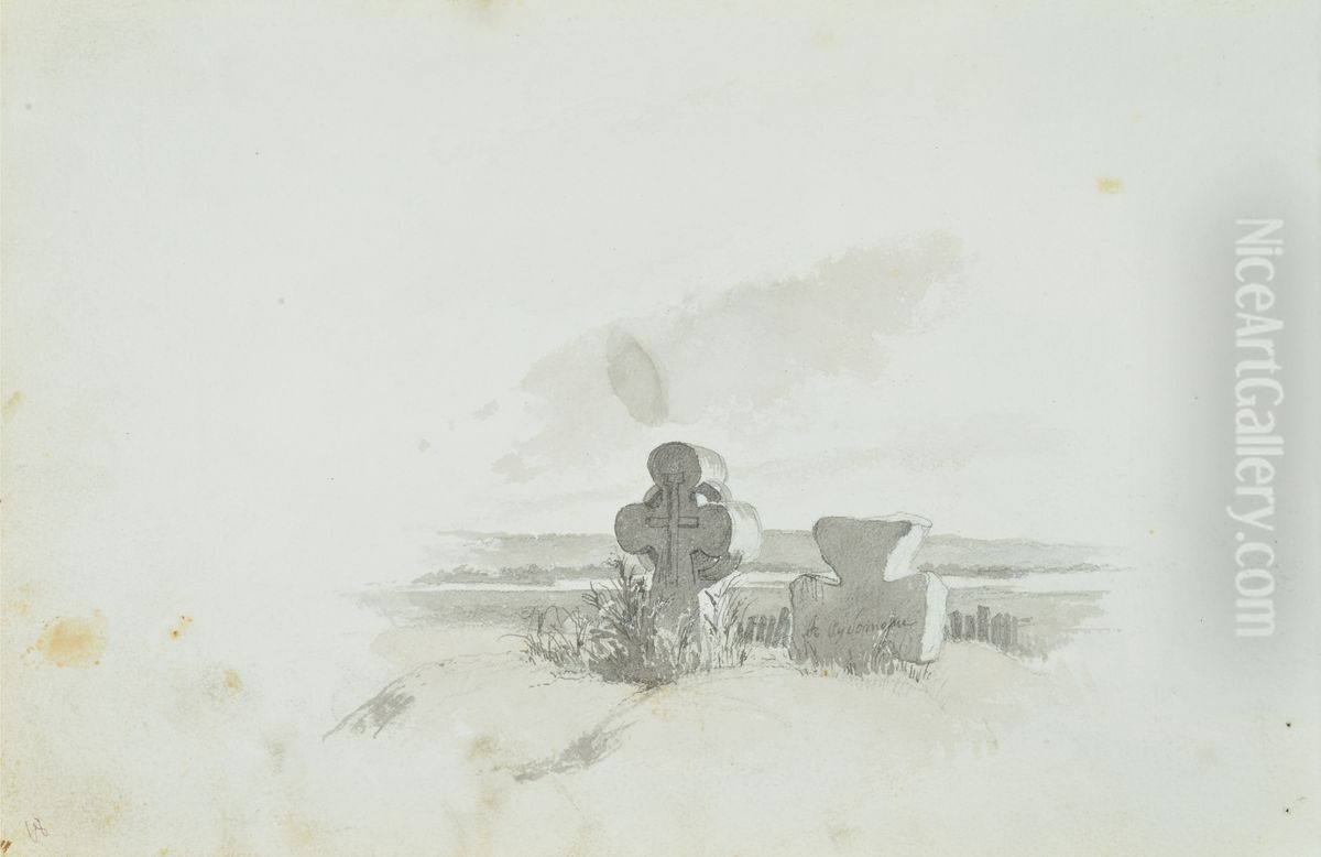 Kam'ani hresti v Subotovi Oil Painting by Taras Shevchenko