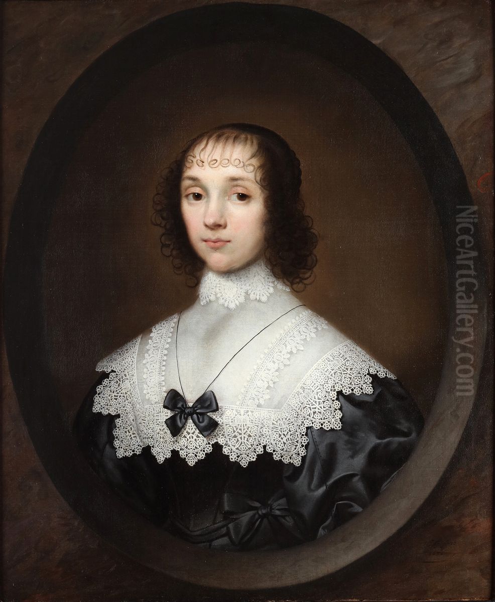 Portrait of Lady Waterpark Oil Painting by Cornelis Janssens van Ceulen