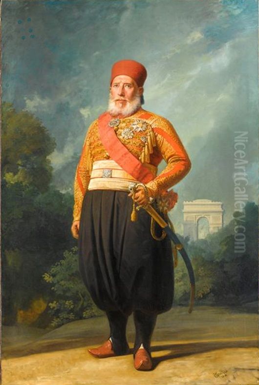Portrait ofIbrahim Pasha of Egypt(1789-1848) Oil Painting by Charles-Philippe Lariviere