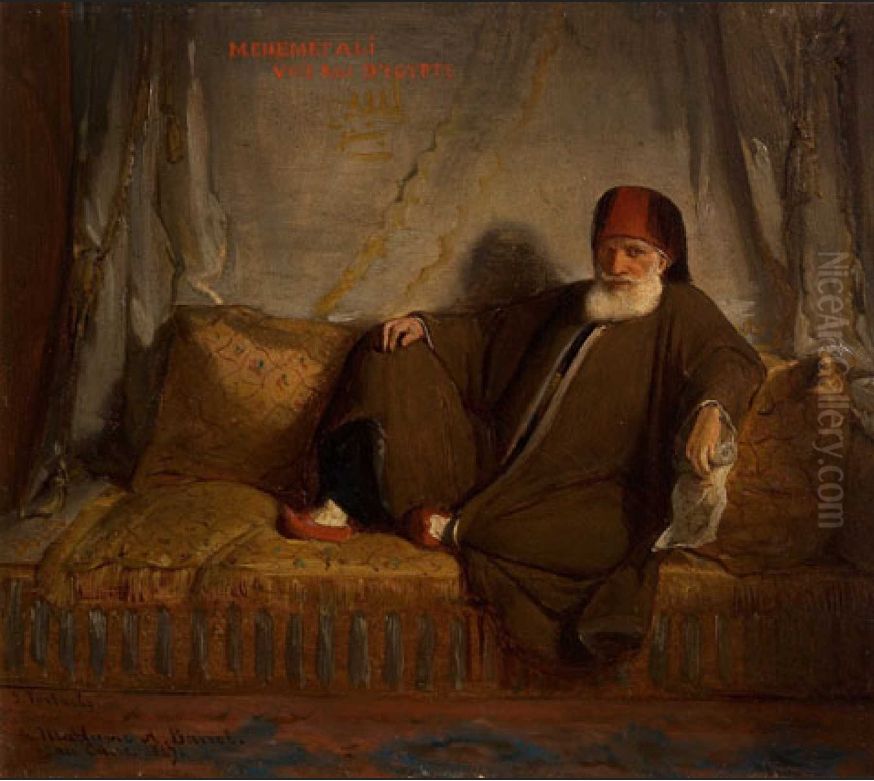 Sketch for the portrait of Muhammad Ali, viceroy of Egypt Oil Painting by Jean-Francois Portaels