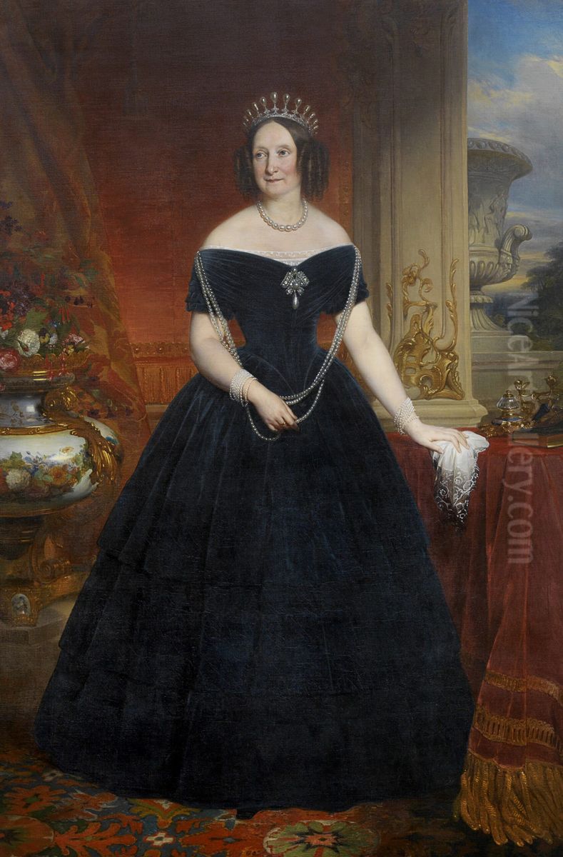 Portrait ofAnna Pavlovna of Russia(1795-1865), queen consort of the Netherlands Oil Painting by Nicaise de Keyser