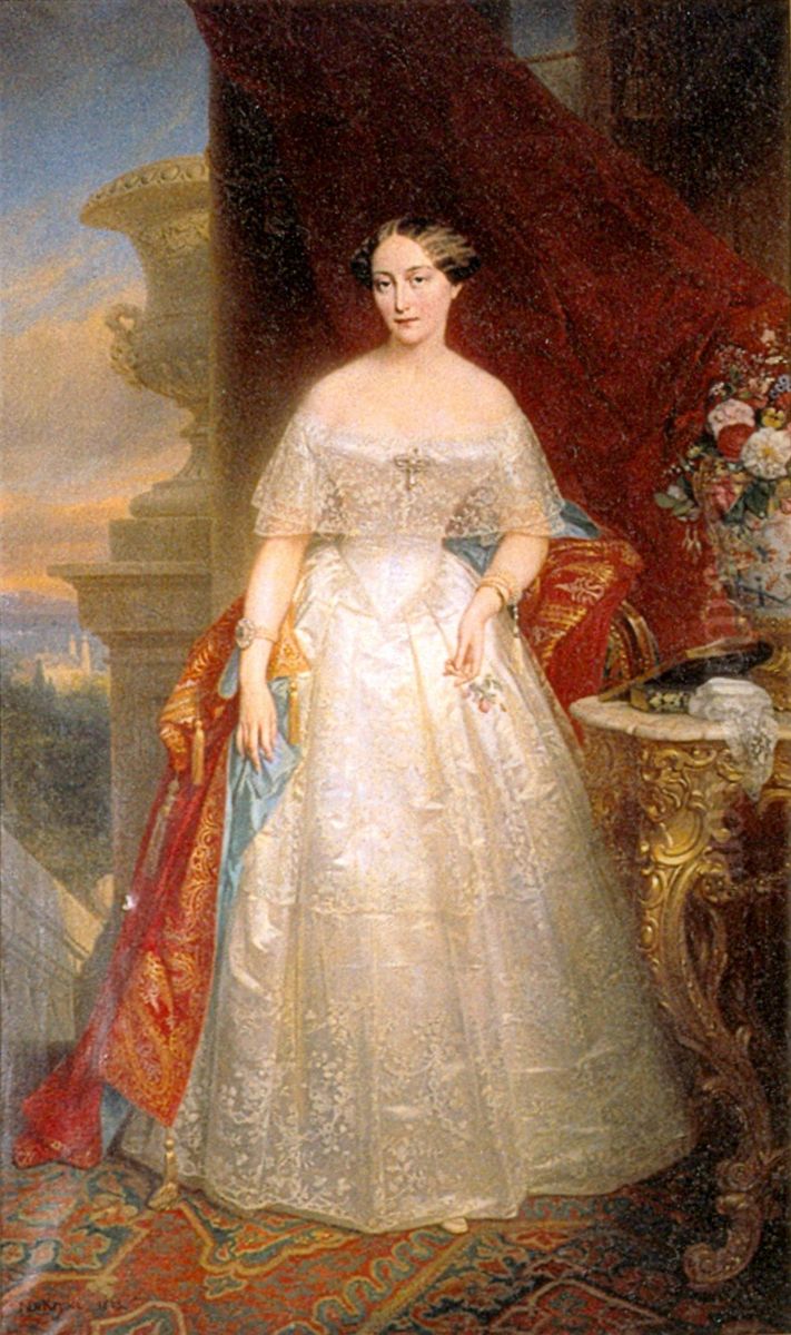 Portrait ofOlga of Russia(1822-1892), Princess of Wurttemberg Oil Painting by Nicaise de Keyser