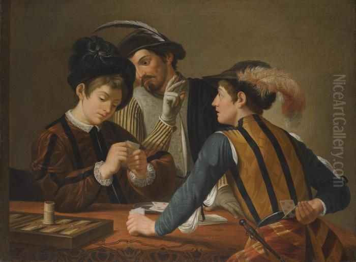 The Cardsharps Oil Painting by Caravaggio
