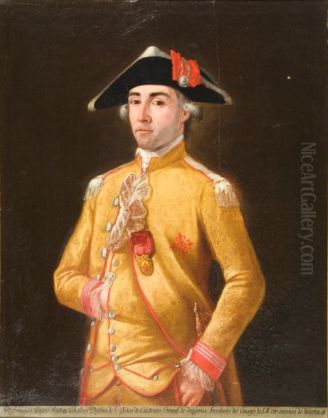 Portrait of Fernando Lozano Gaytan Oil Painting by Francisco Folch De Cardona