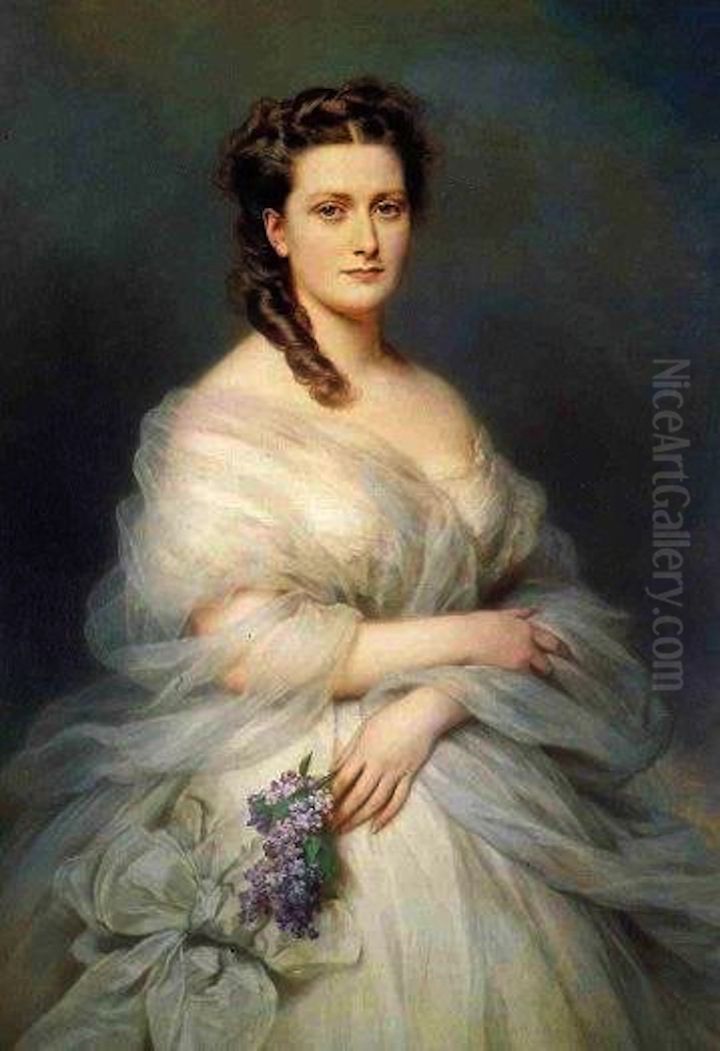 Portrait of Anna Murat, Duchess of Mouchy Oil Painting by Franz Xavier Winterhalter