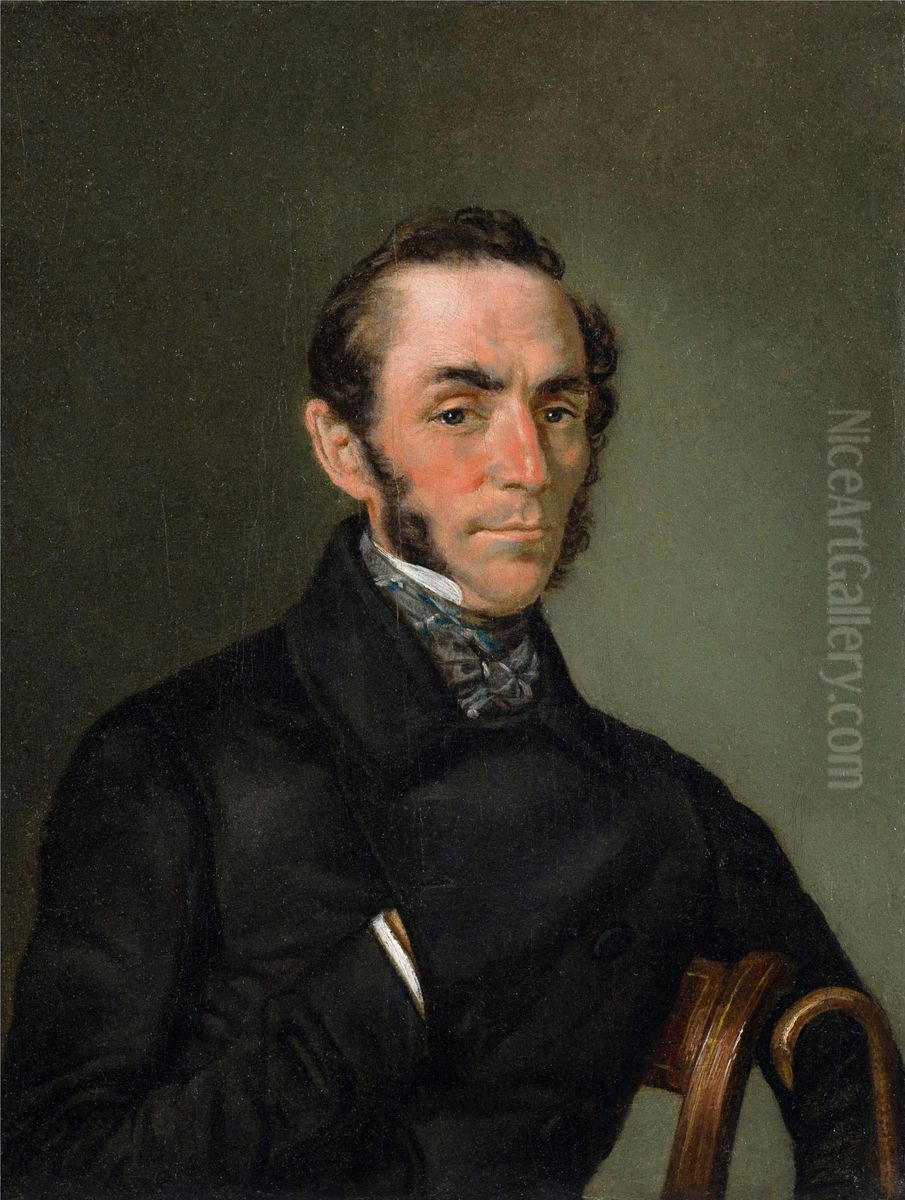 Portret mezczyzny Oil Painting by Feliks Peczarski