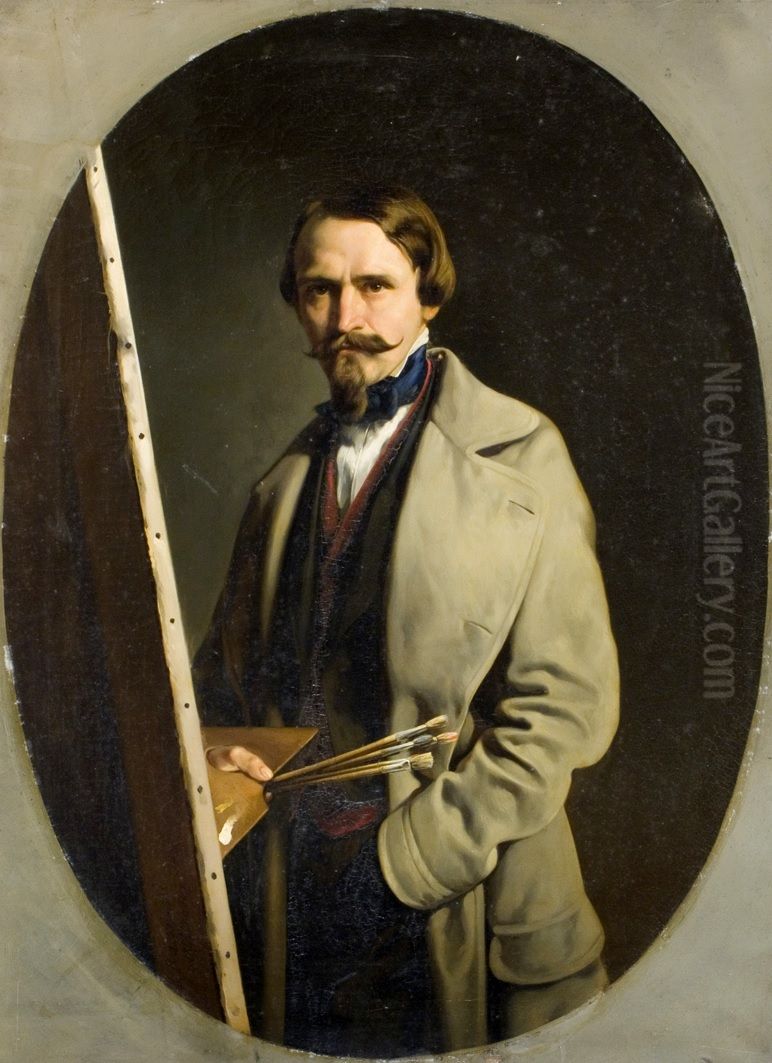 Self-portrait Oil Painting by Aleksander Raczynski