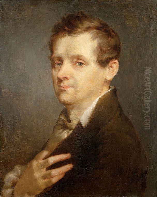 Autoportret (Artysta w wieku dojrzalym) Oil Painting by Rafal Hadziewicz