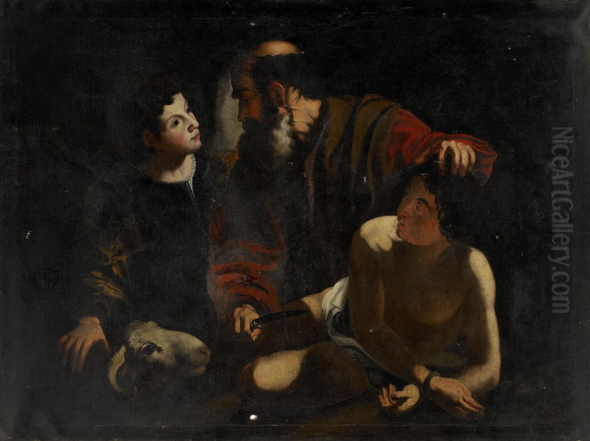 Isaks Offer Oil Painting by Caravaggio