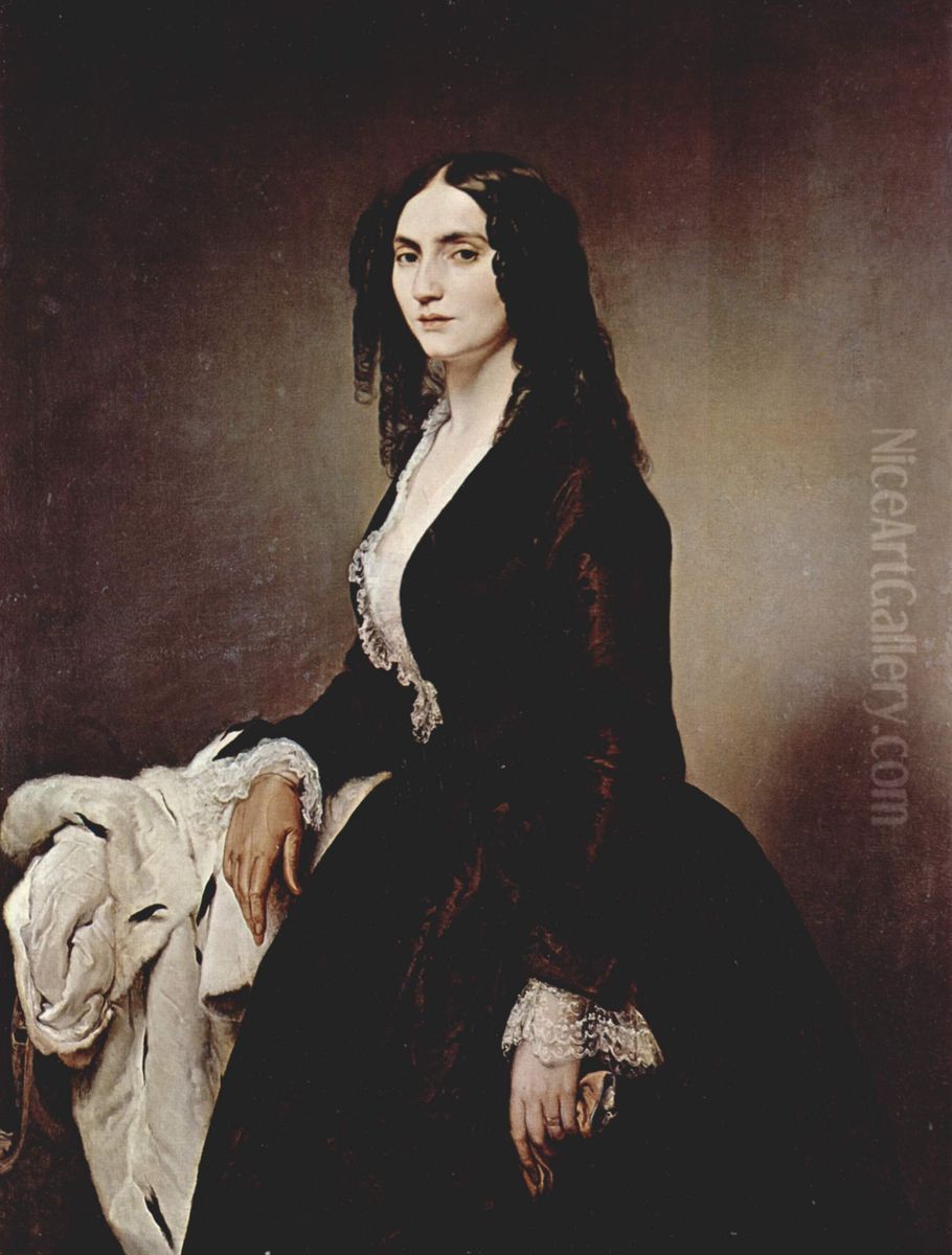 Portrait of Matilde Juva-Branca Oil Painting by Francesco Hayez