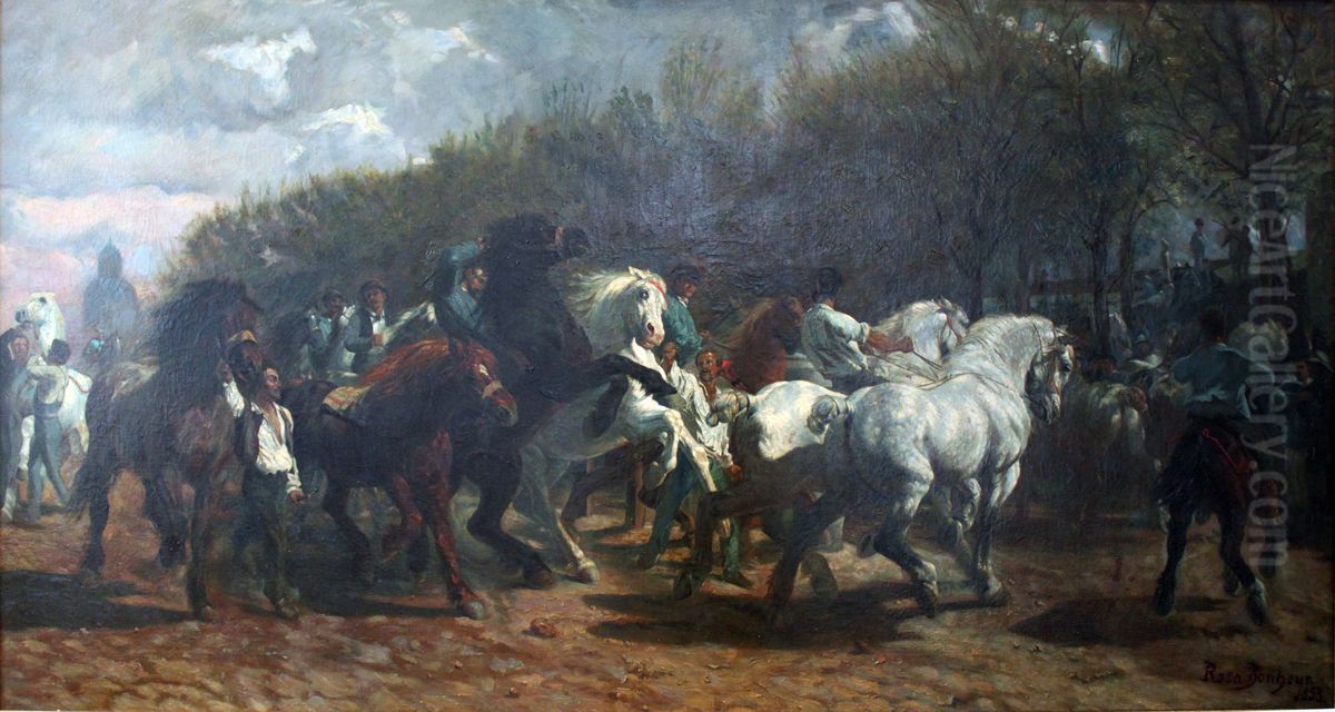 Horse fair Oil Painting by Rosa Bonheur