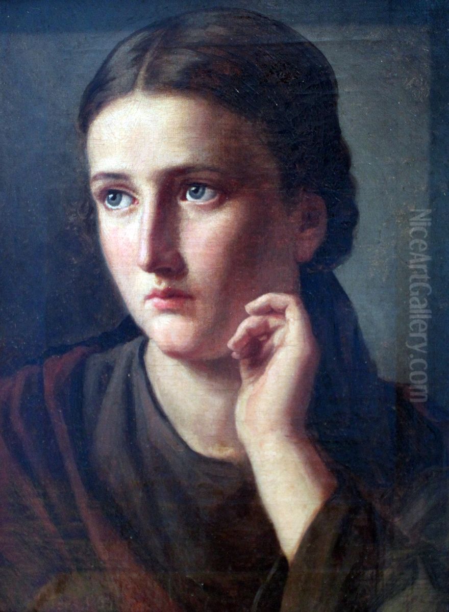 Portrait of a young woman Oil Painting by unknown