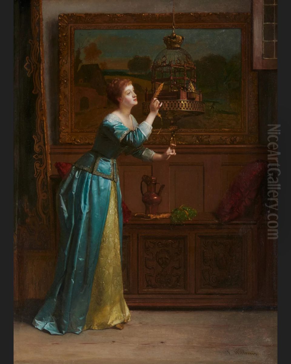 Her best friend Oil Painting by Florent Willems