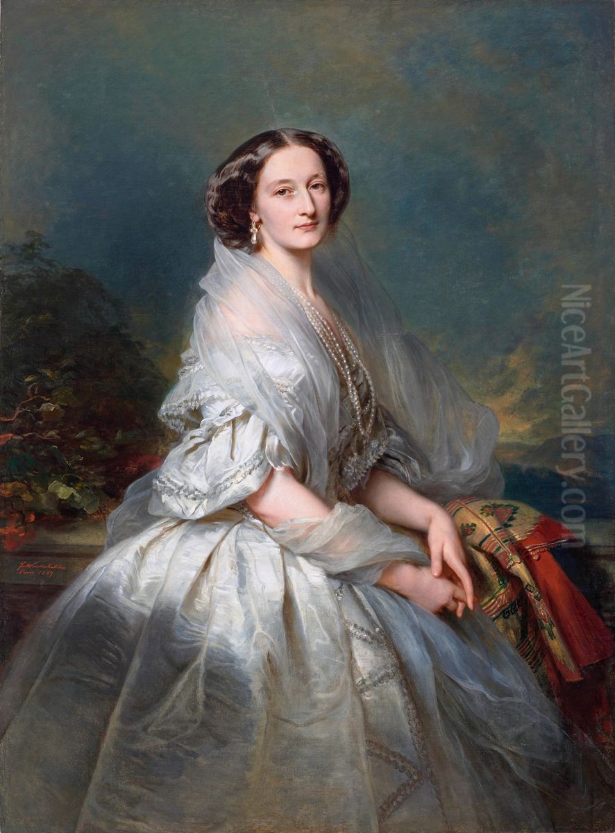 Portrait of Eliza Franciszka Krasinska nee Branicka. Oil Painting by Franz Xavier Winterhalter