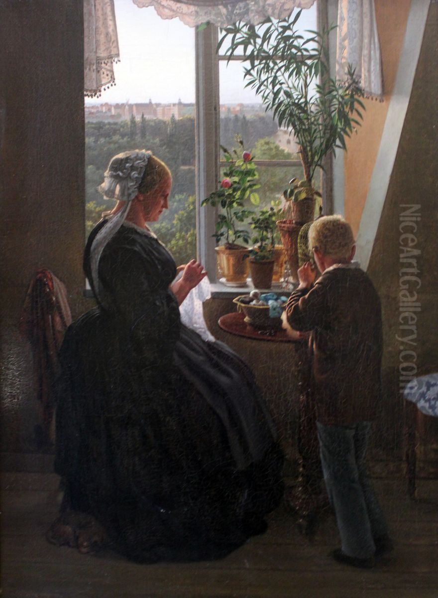 The view out of the window Oil Painting by Carl Ludwig Jessen