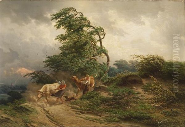 Right before the storm Oil Painting by Louis Derickx