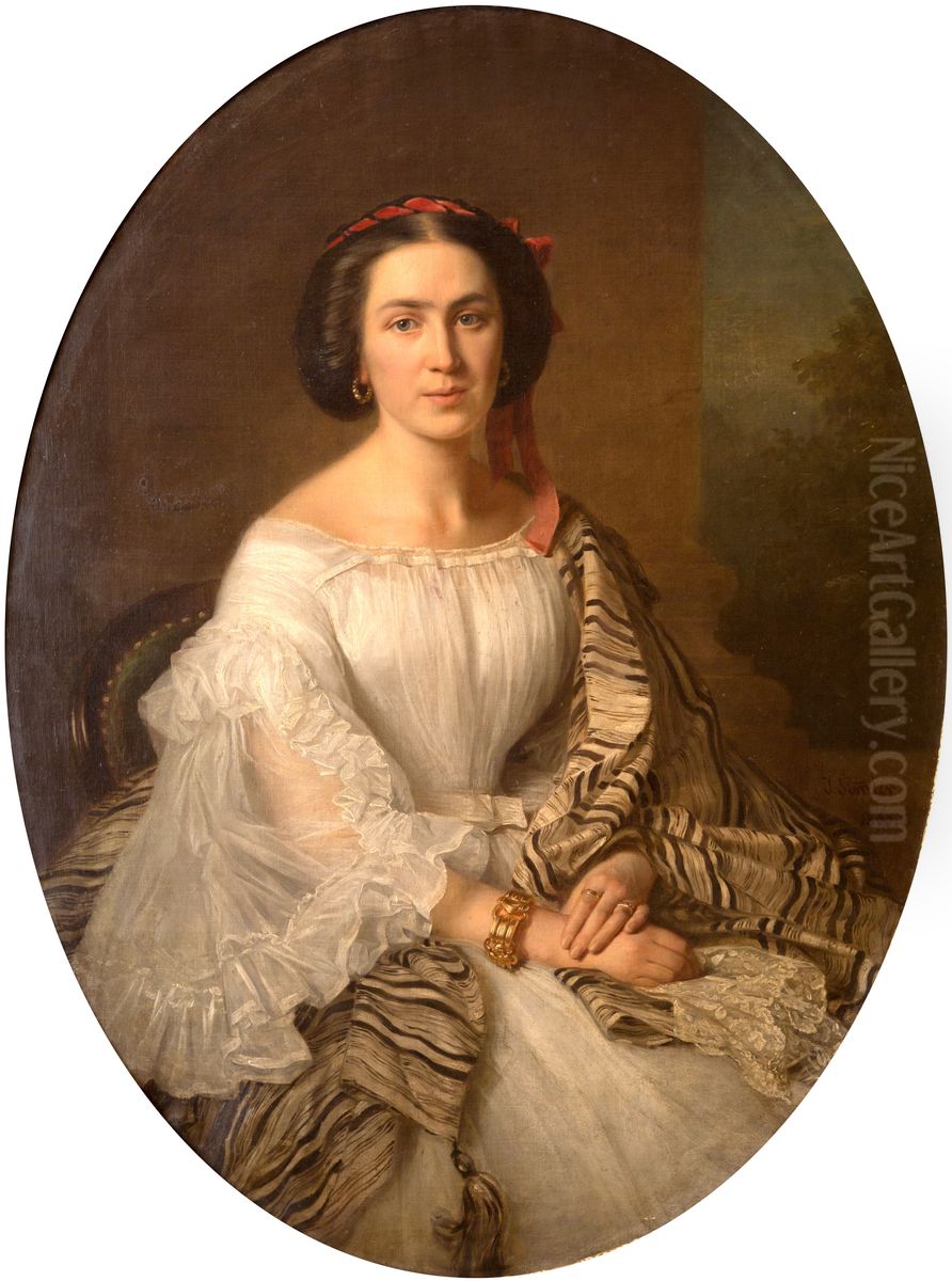 Portret Lucyny Karskiej Oil Painting by Jozef Simmler