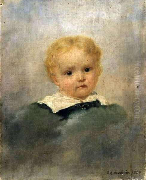 Portrait of a child from the Sapieha family Oil Painting by Raymond Monvoisin