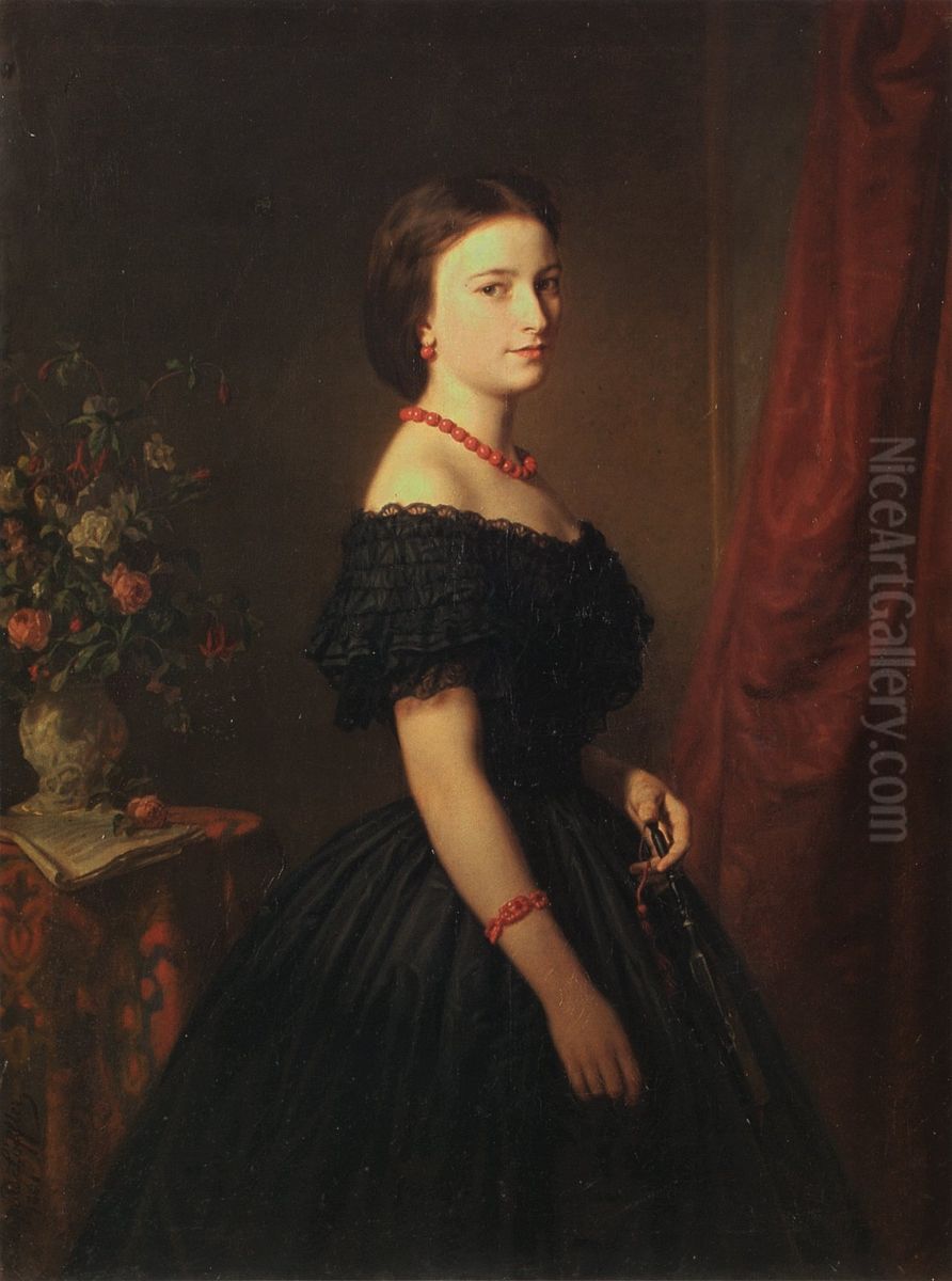 Portrait of Marii Sawiczewskiej Oil Painting by Leopold Loeffler
