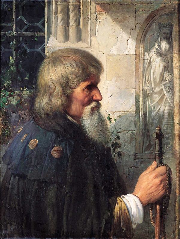Pilgrim Oil Painting by Wojciech Gerson