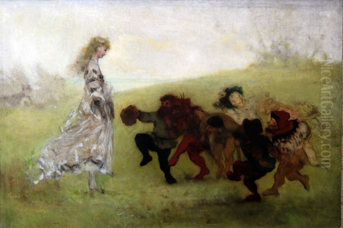 Schnewittchen bei den sieben Zwergen Oil Painting by Victor Muller