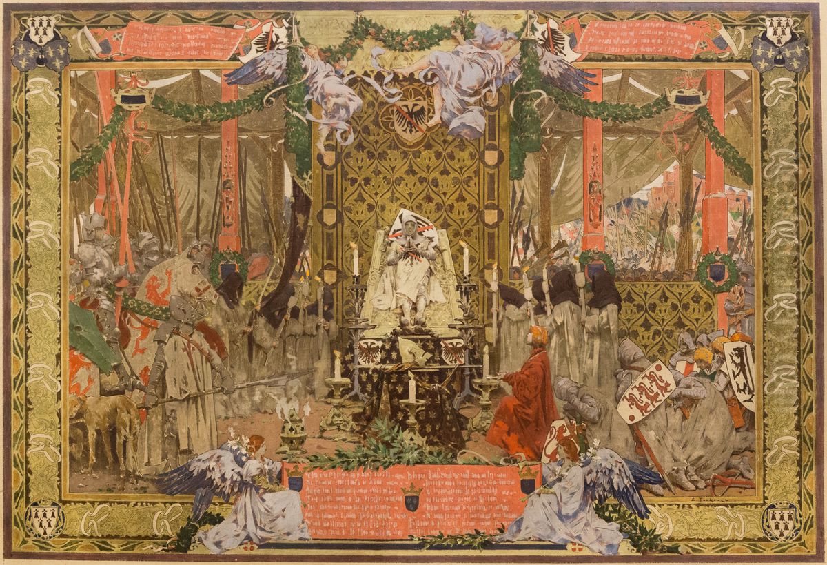 La mort de Du Guesclin Oil Painting by Edouard Toudouze