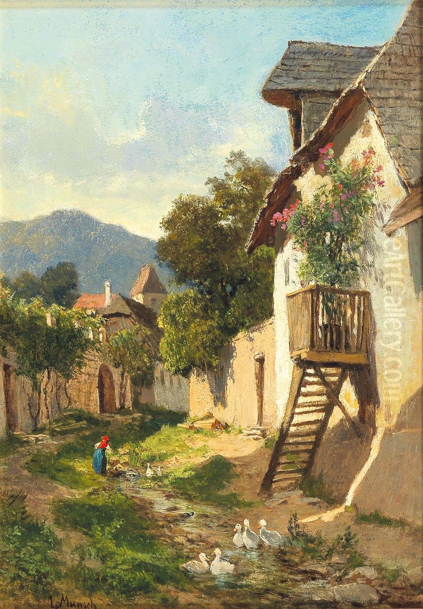 Partie aus der Wachau Oil Painting by Leopold Munsch