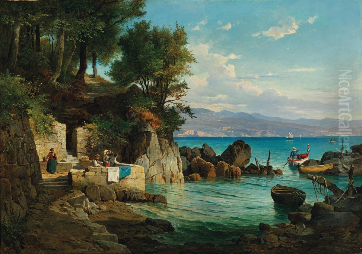 Bucht in Abbazia Oil Painting by Leopold Munsch