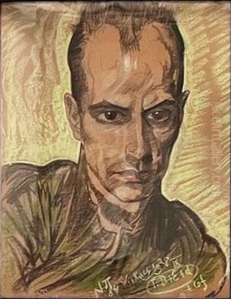 Portrait of Edward Heczko Oil Painting by Stanislaw Ignacy Witkiewicz (Witkacy)