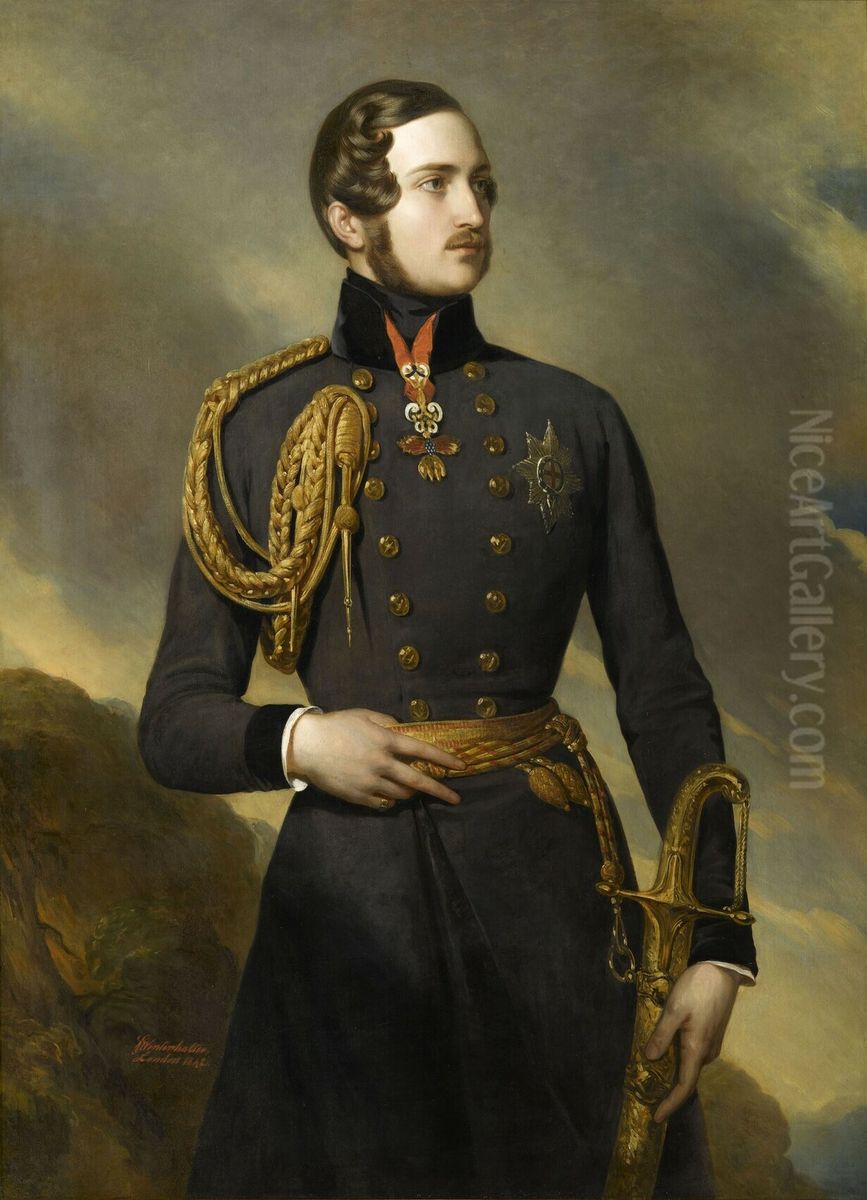 Albert of Saxe-Coburg-Gotha, Prince Consort (1819-1861) Oil Painting by Franz Xavier Winterhalter