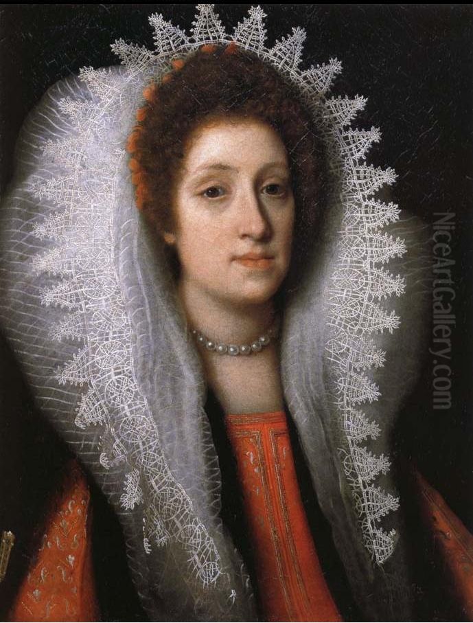 Portrait of Maria Magdalena of Tuscany Oil Painting by Cristofano Allori