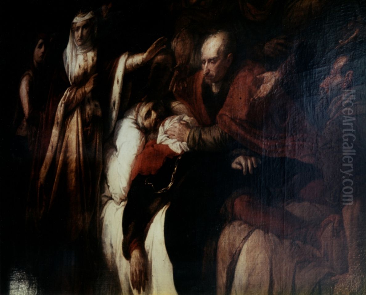 The death of Everaard t'Serclaes Oil Painting by Joseph Stallaert