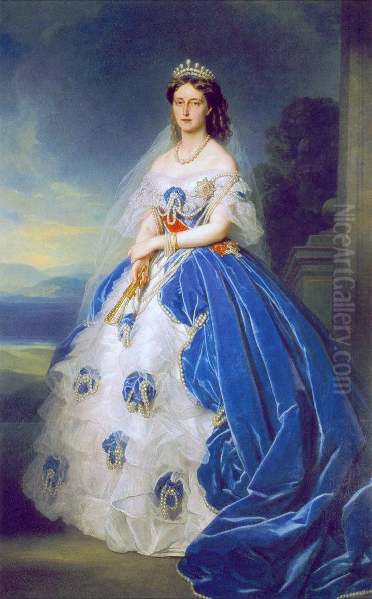 Portrait of the Queen Olga of Wurttemberg (1822-1892) Oil Painting by Franz Xavier Winterhalter