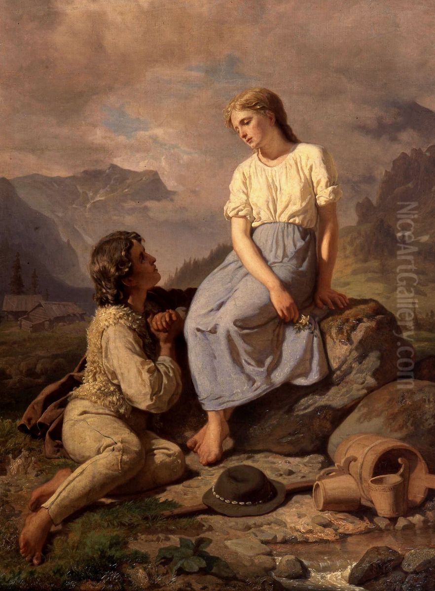 Dzieci goralskie (Przysiega na szarotke) Oil Painting by Wojciech Gerson
