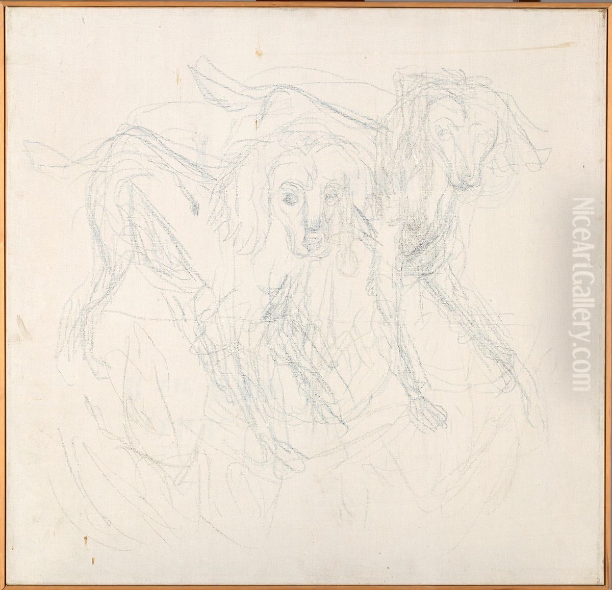 Two Dogs Oil Painting by Edvard Munch