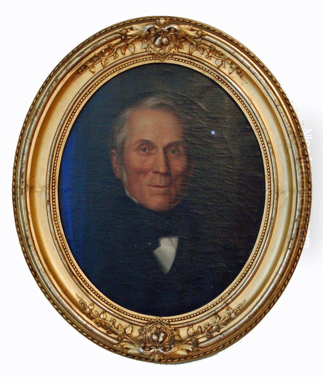 Portrait of Jacob Lange (1799-1873) Oil Painting by Johann Theodor Schultz